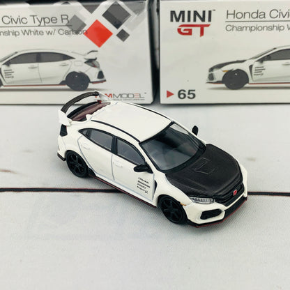 MINI GT 1/64 Honda Civic Type R (FK8) Championship White w/Carbon Kit & TE37 Wheel (RHD) MGT00065-R