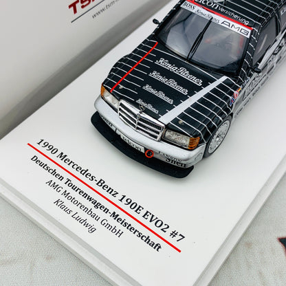 TSM MODEL 1/43 Mercedes-Benz 190E EVO2 1990 DTM #7 AMG Motorenbau GmbH Klaus Ludwing TSM124346