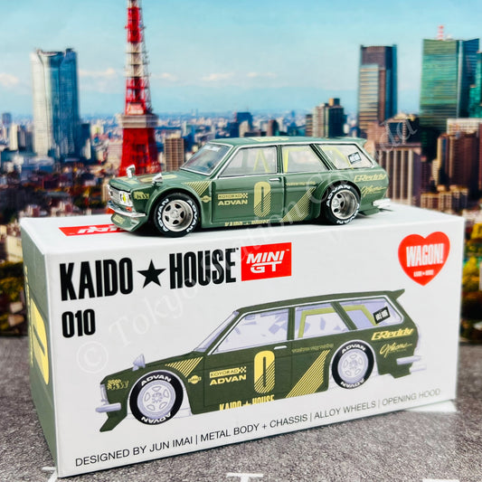 MINI GT x Kaido House 1/64 Datsun KAIDO 510 Wagon Green LHD KHMG010