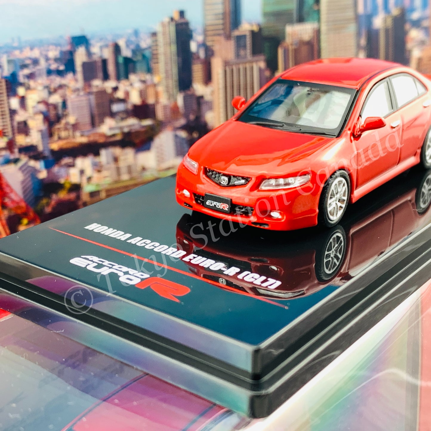 INNO64 1/64 HONDA ACCORD Euro-R CL7 Milano Red With extra wheels and Decals IN64-CL7-RED