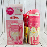 THERMOS Vacuum Insulated Straw Bottle 0.4 L Coral Pink FHL-400F CP (4562344354127)