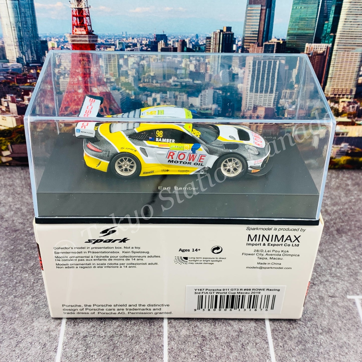 Sparky 1/64 PORSCHE 911 GT3 R NO.98 ROWE RACING 3RD FIA GT WORLD CUP MACAU 2019 EARL BAMBER Y167