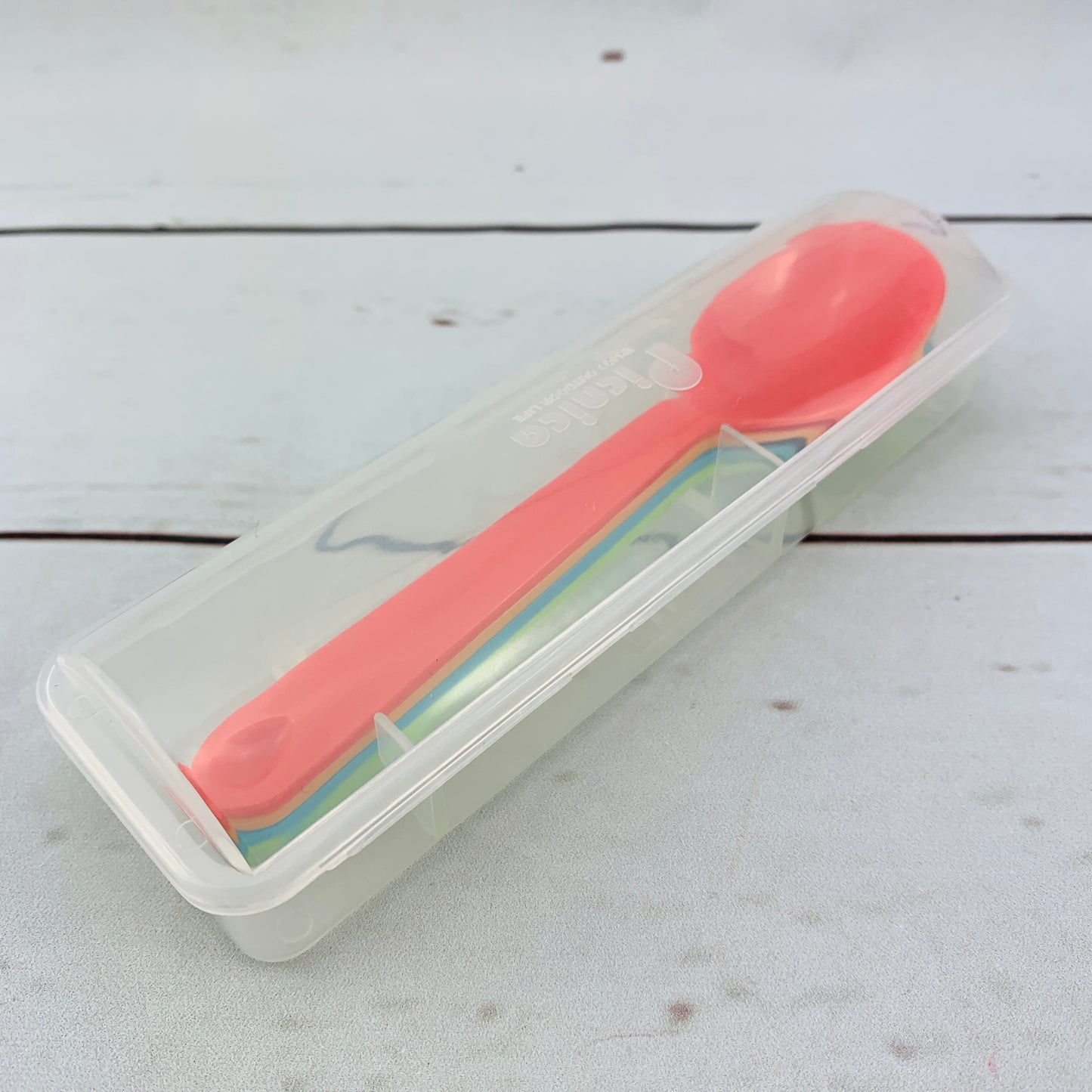 inomata Picnica plastic spoon 4pk with storage case