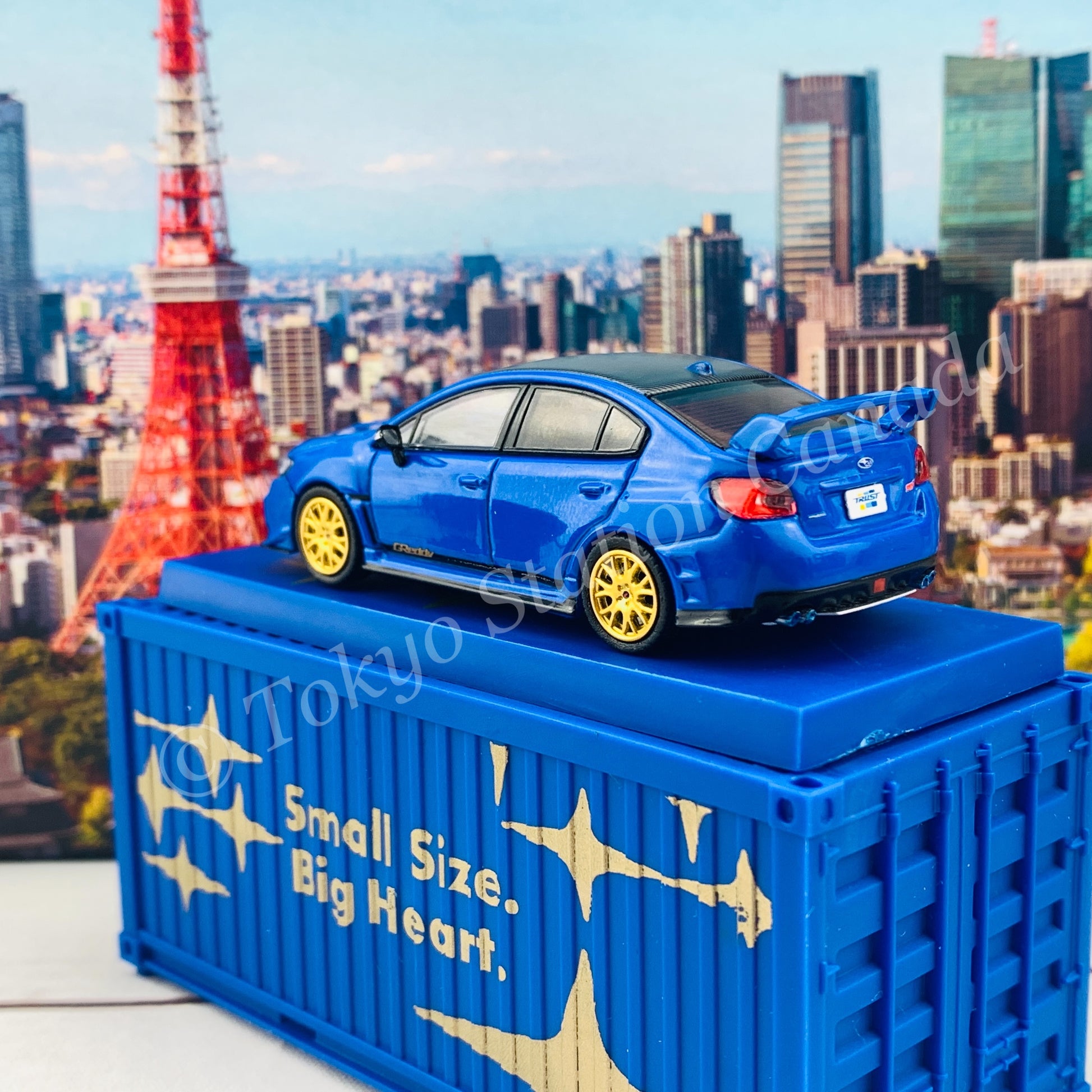 Tarmac Works 1/64 Subaru WRX STI EJ20 Final Edition (S208) Blue with Container T64-016-FE