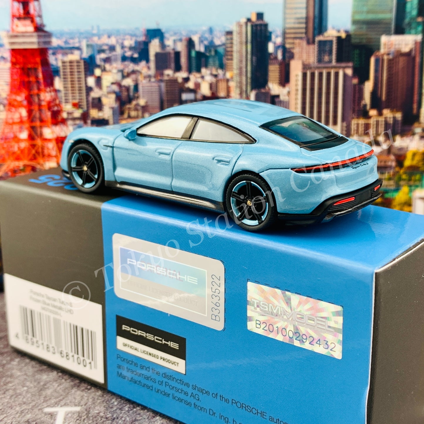 MINI GT 1/64 Porsche Taycan Turbo S Frozen Blue Metallic LHD MGT00225-L