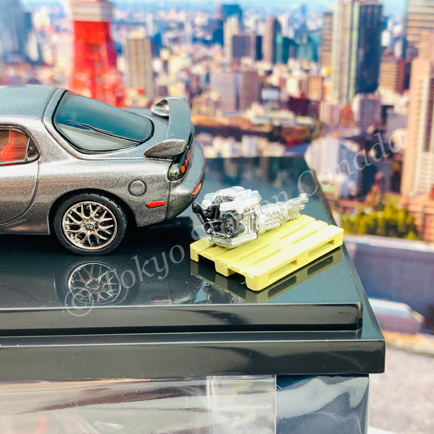HOBBY JAPAN 1/64 Mazda RX-7 (FD3S) SPIRIT R TYPE A With Engine Display Model Gray Metallic HJ642007DGM