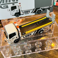 MINI GT 1/64 Isuzu N Series (ELF) Vehicle Transporter LBWK White RHD MGT00356-R