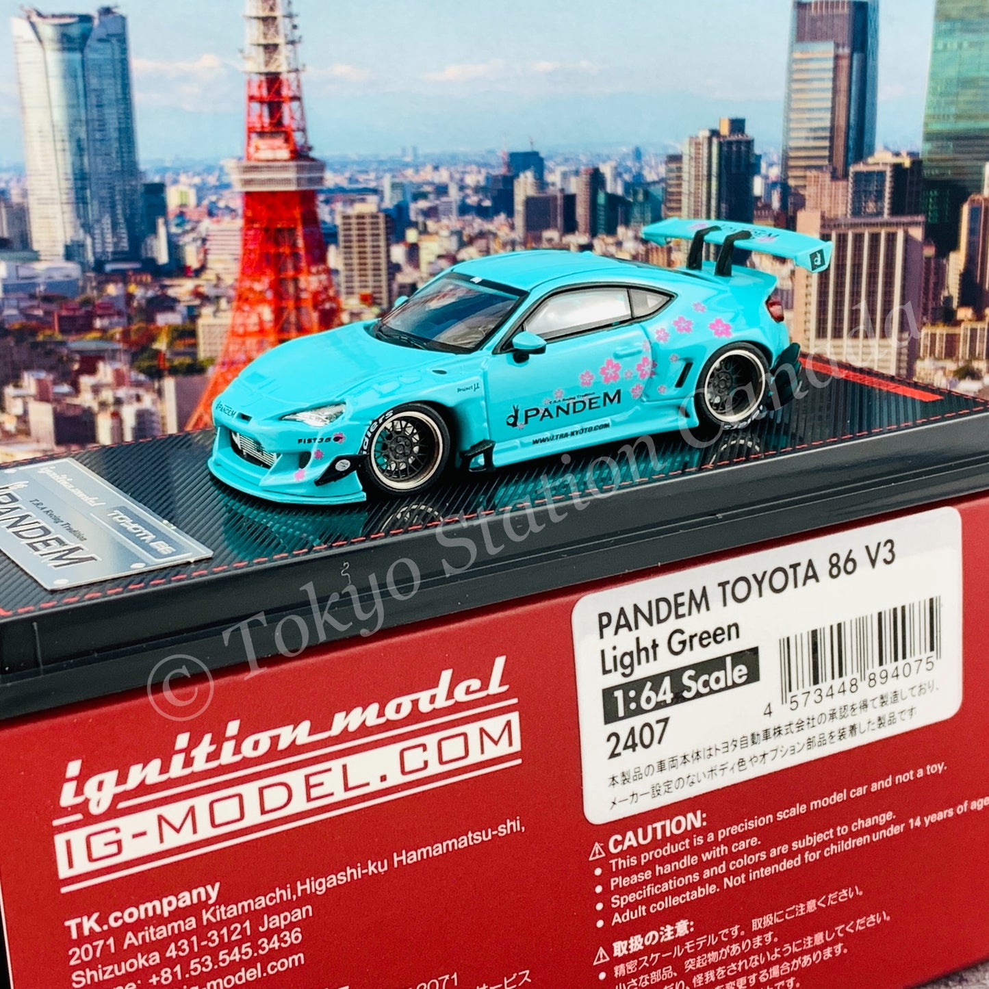 Ignition Model 1/64 PANDEM TOYOTA 86 V3 Light Green IG2407