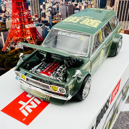 MINI GT x Kaido House 1/64 Datsun KAIDO 510 Wagon Green LHD KHMG010