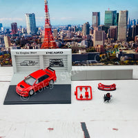 Peako64 1/64 Mitsubishi 2006 Lancer Evolution IX with 3D-Paper Car Park (RED) 63051