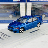 NNO64 1/64 Toyota Altezza RS200 Z-Edition with extra wheels set and carbon hood water slide decals IN64-RS200-BLU