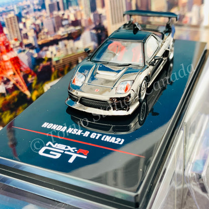 INNO64 1/64 HONDA NSX-R GT (NA2) Black Chrome W/ Extra Wheels IN64-NSXGT-BLACH