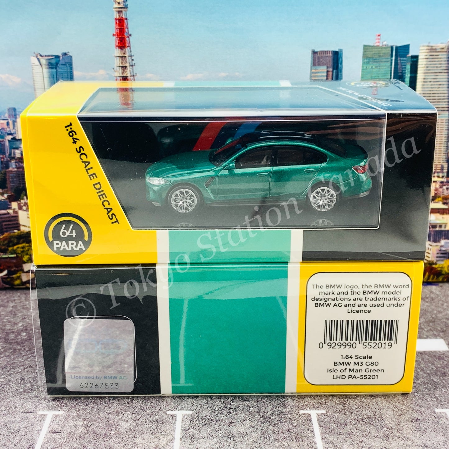 PARA64 1/64 BMW M3 G80 Isle of Man Green LHD PA-55201