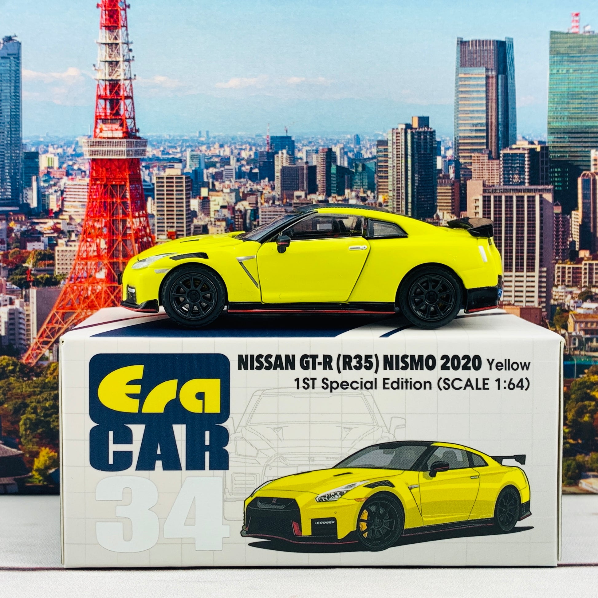 ERA CAR 34 1/64 Nissan GTR R35 NISMO 2020 Yellow 1ST Special Edition NS20GTRRF34
