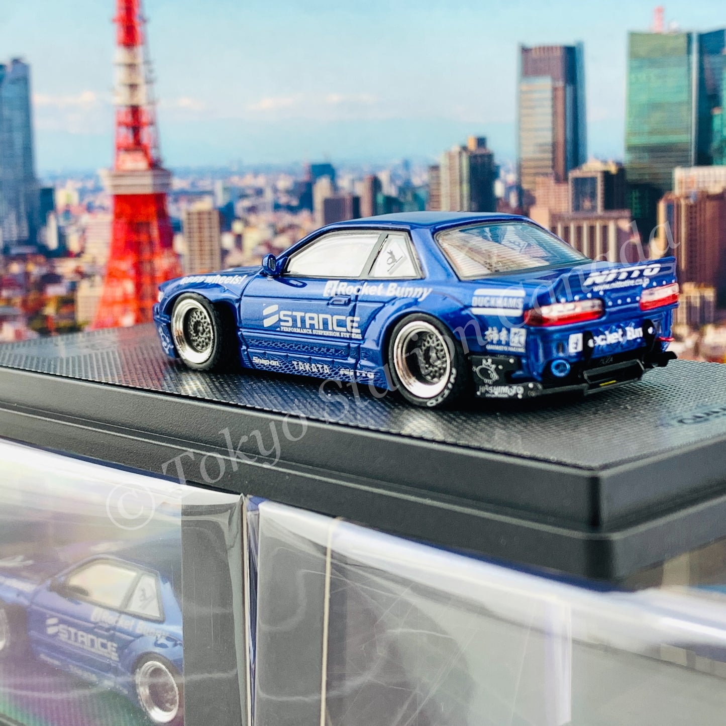 INNO64 1/64 NISSAN SILVIA S13 V2 PANDEM / ROCKET BUNNY Blue Metallic IN64-S13V2-BLUM