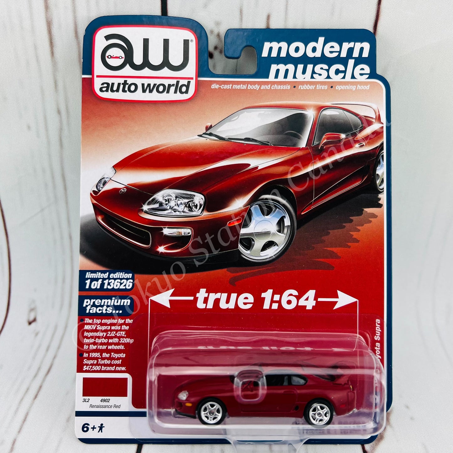 AUTO WORLD 1/64 1995 Toyota Supra Renaissance Red 849398049518