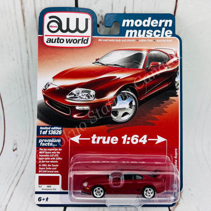 AUTO WORLD 1/64 1995 Toyota Supra Renaissance Red 849398049518