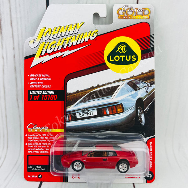 JOHNNY LIGHTNING 1/64 Classic GOLD COLLECTION 1989 Lotus Esprit Calypso Red 849398049570