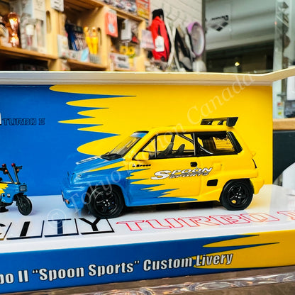 INNO64 1/64 HONDA CITY TURBO II "SPOON SPORTS" Custom Livery  With MOTOCOMPO IN64-CITYII-SP
