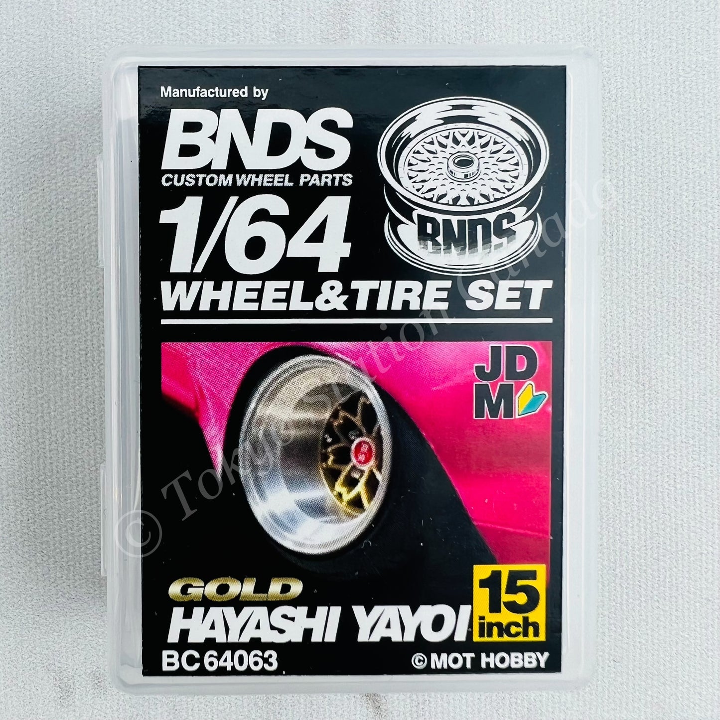 BNDS 1/64 Alloy Wheel & Tire Set HAYASHI YAYOI GOLD BC64063