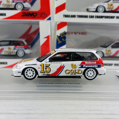 INNO64 Honda Civic EF9 #15 "Singha National Panasonic" Thailand Touring Car Championship 1992 WInner Thailand Special Edition IN64-EF9-TTCC92