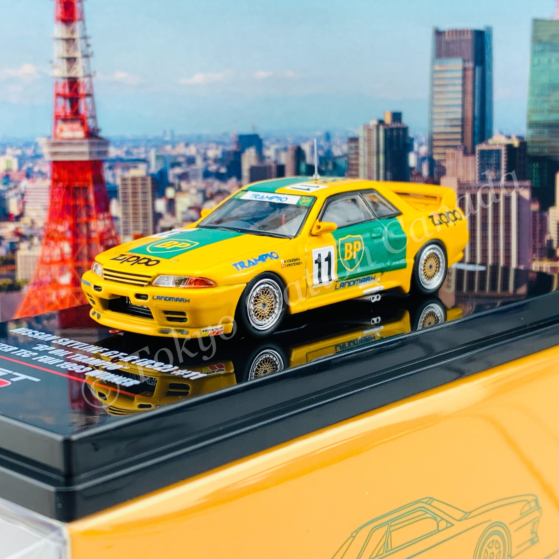 INNO64 1/64 NISSAN SKYLINE GT-R R32 #11 "BP OIL TRAMPIO"  Inter TEC Fuji 1993 Winner IN64-R32-BP