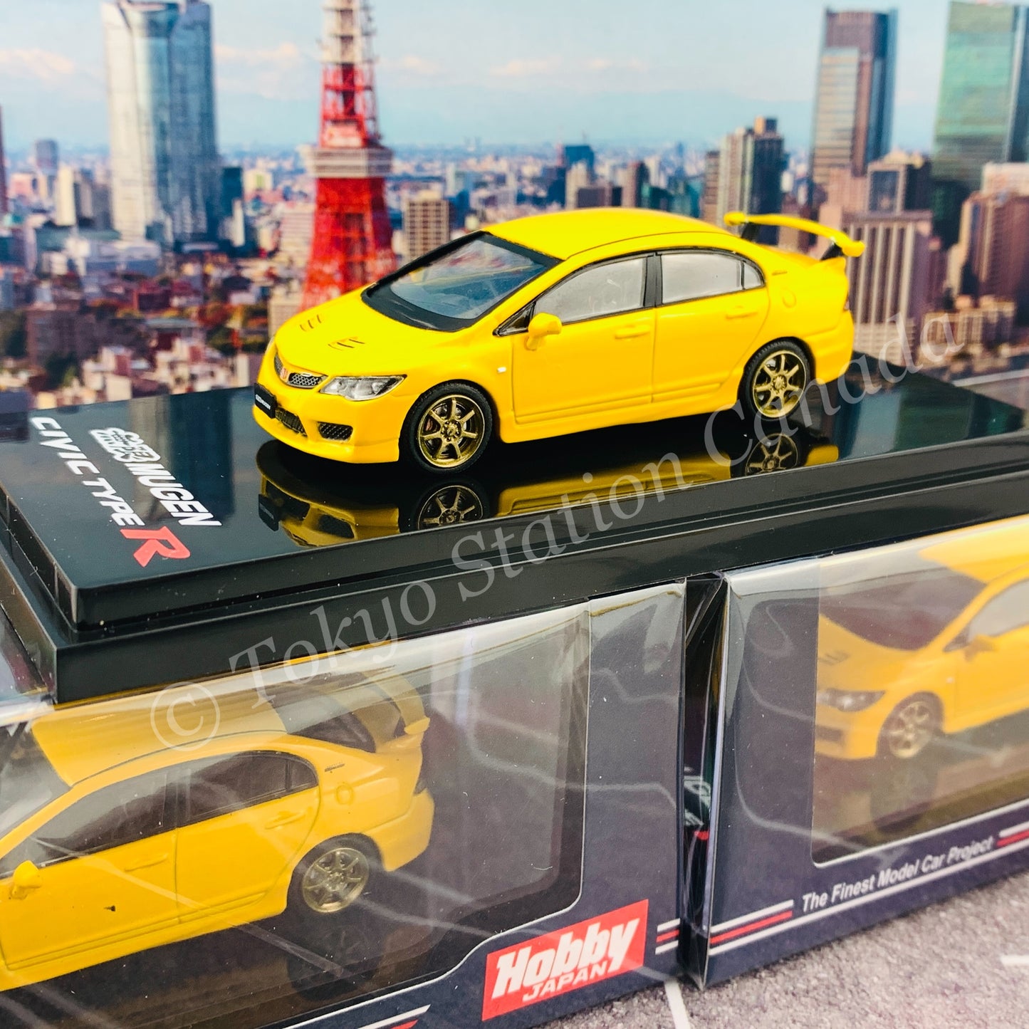 HOBBY JAPAN 1/64 Mugen Civic TYPE R (FD2) Sunlight Yellow HJ641003MY