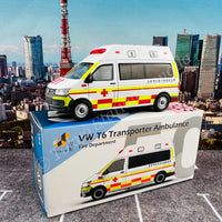 TINY 微影 1/64 TW50 VW T6 Transporter Taiwan Fire Department Ambulance 台灣消防救護車 ATCTW64030