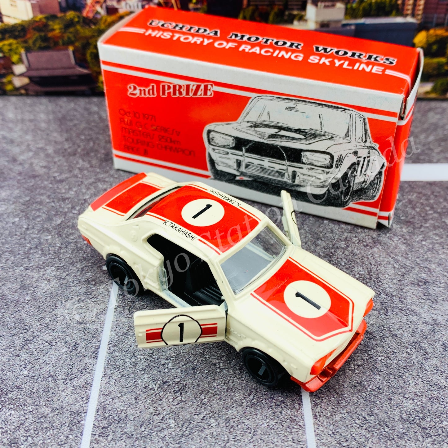 TOMICA x GULLIVER 1994 UCHICA MOTOR WORKS Skyline HT 2000 GT-R (KPGC10) #1 K. TAKAHASHI MADE IN JAPAN