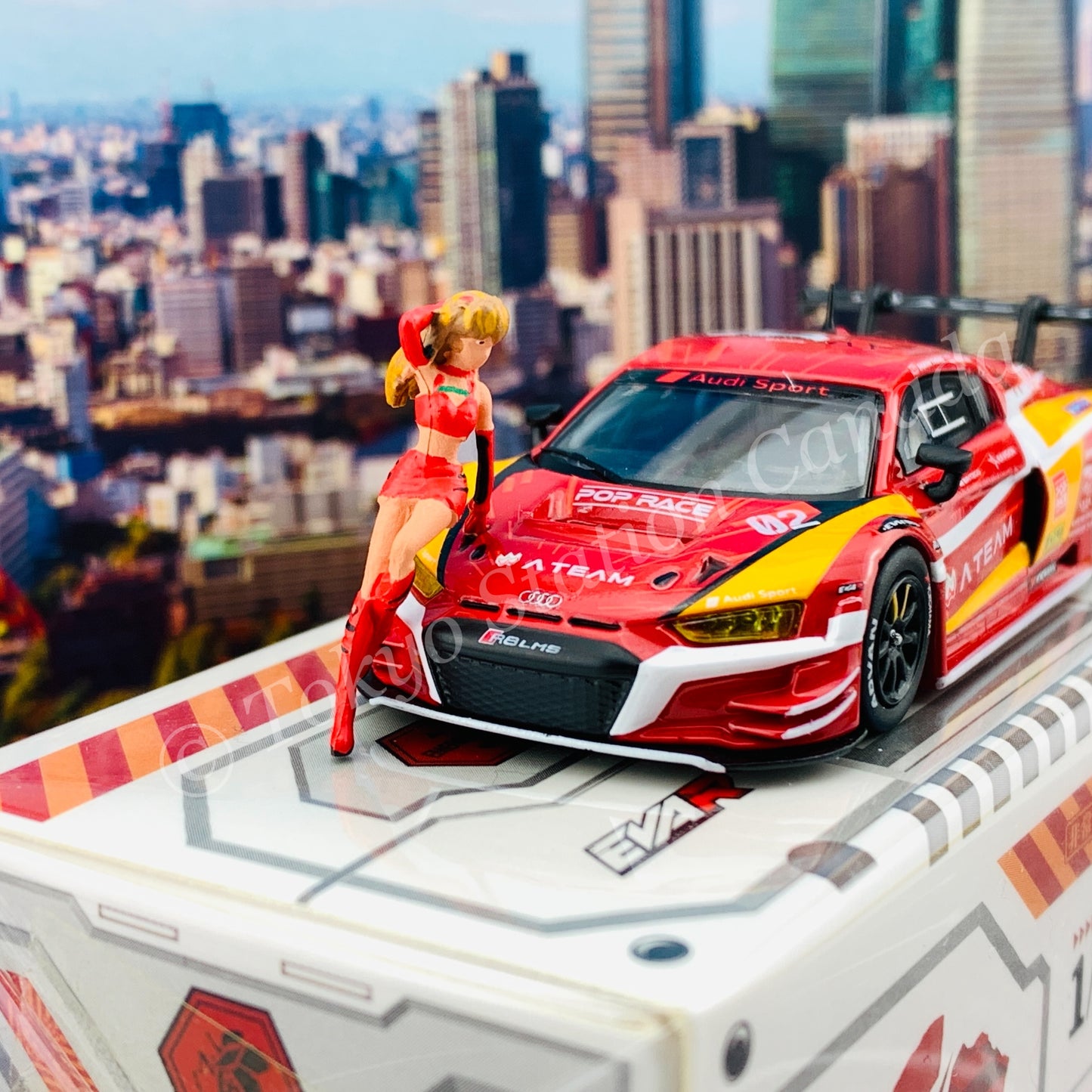 POPRACE 1/64 Audi R8 LMS EVA RT Production Model Type-02 X Works with Race Queen Figure PR64-R8LMS-EVA02 (9588826261931)