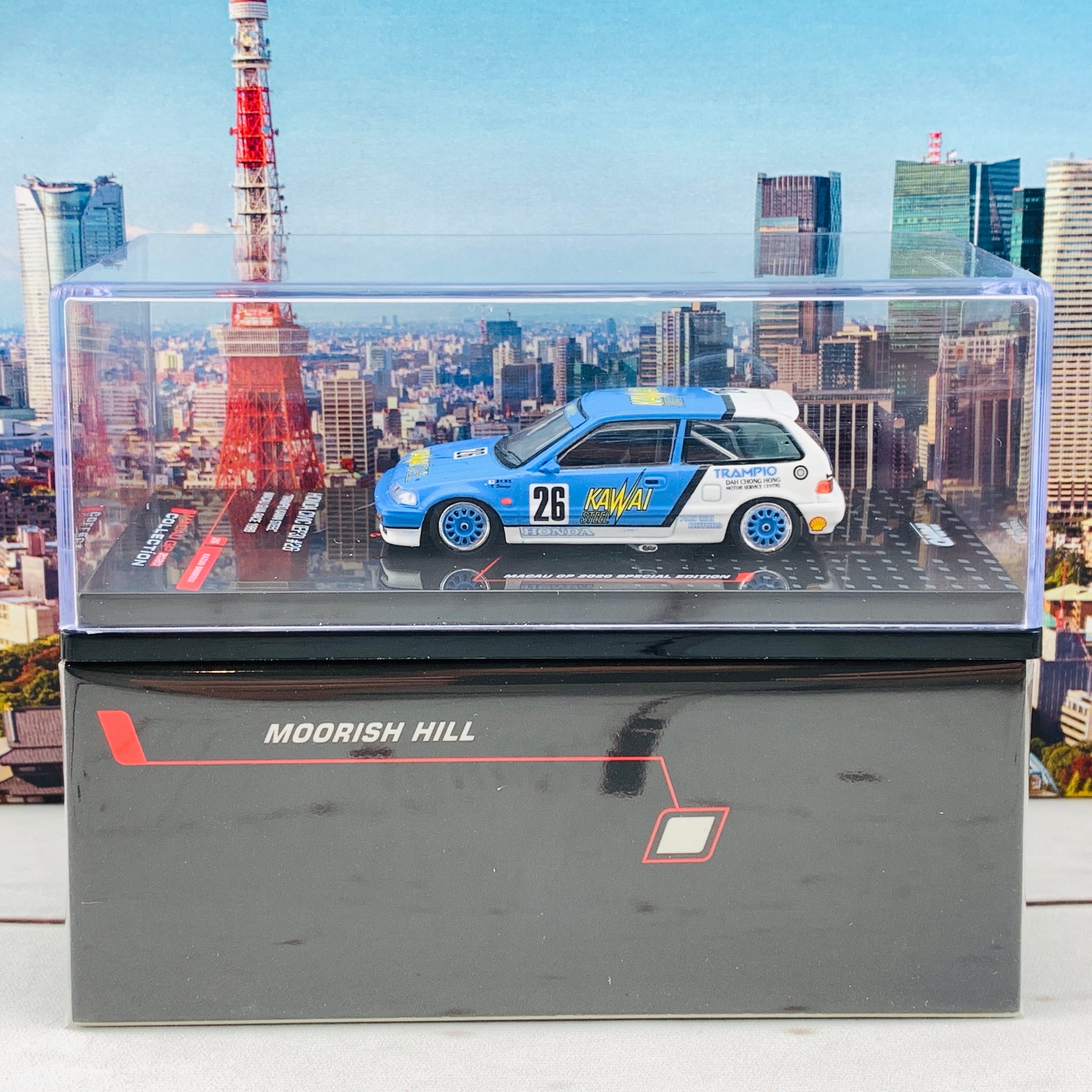INNO64 MACAU GP 2020 COLLECTION HONDA CIVIC EF3 #26 "TRAMPIO KAWAI STEEL" Macau Guia Race 1989 Kazuo Shimizu IN64-EF3-MGP20KS