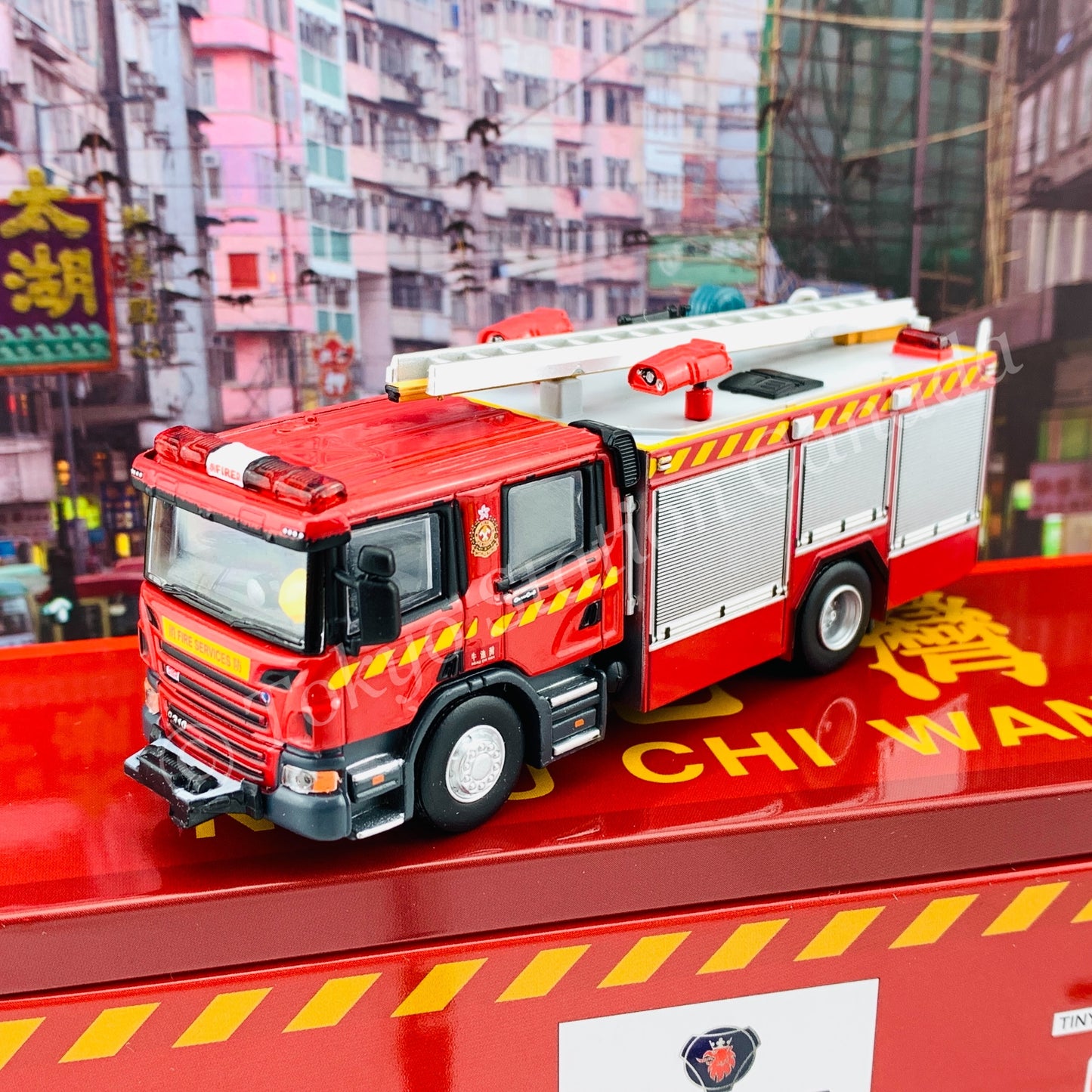 TINY 微影 SCANIA Major Pump (F410) Hong Kong FSD NGAU CHI WAN Limited Edition 牛池灣 消防處泵車(神之車) [展會限定] ATC65111