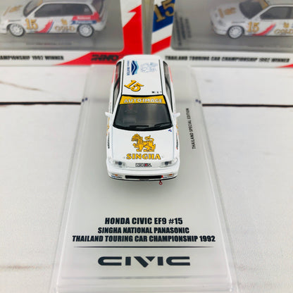 INNO64 Honda Civic EF9 #15 "Singha National Panasonic" Thailand Touring Car Championship 1992 Winner Thailand Special Edition IN64-EF9-TTCC92