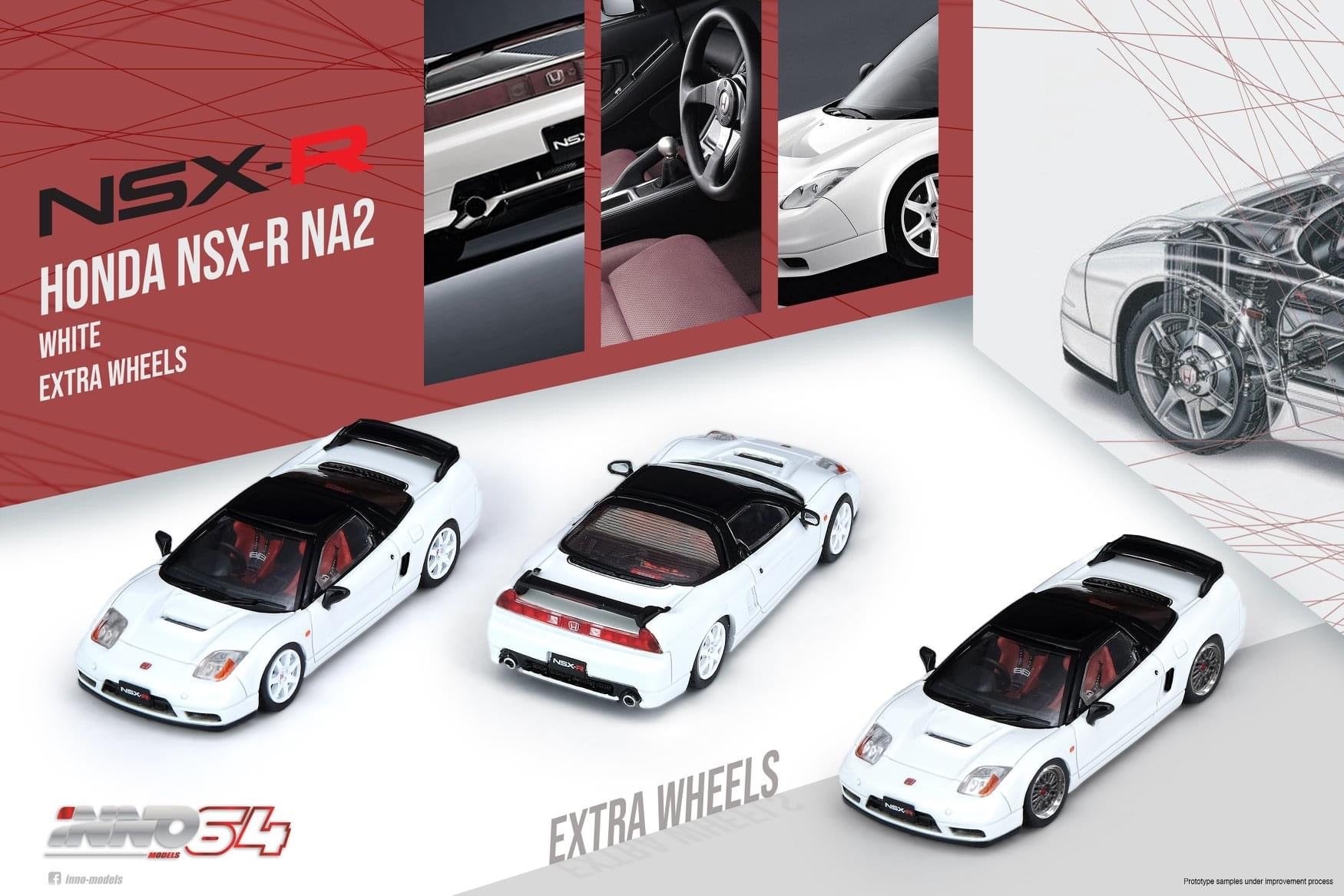 INNO64 HONDA NSX-R NA2 Championship White With Extra Wheels IN64