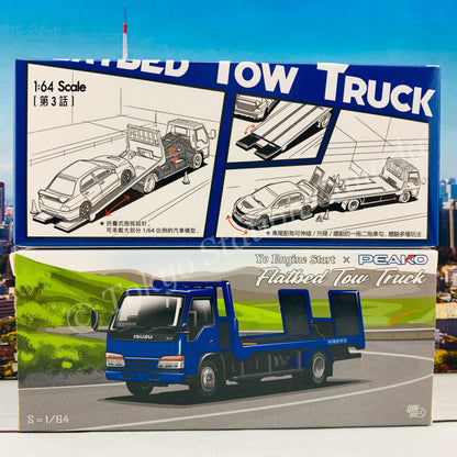 Peako64 1/64 Flatbed Tow Truck (Blue) 63503