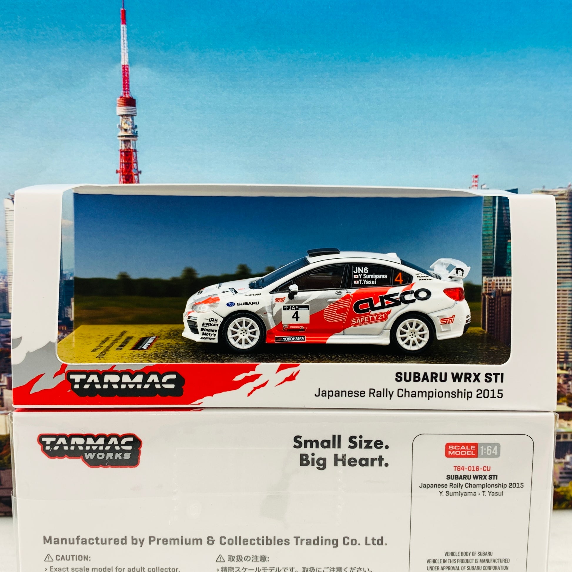 Tarmac Works 1/64 Hobby Collection Subaru WRX STI Japanese Rally Championship 2015 Y. Sumiyama / T. Yasui T64-016-CU