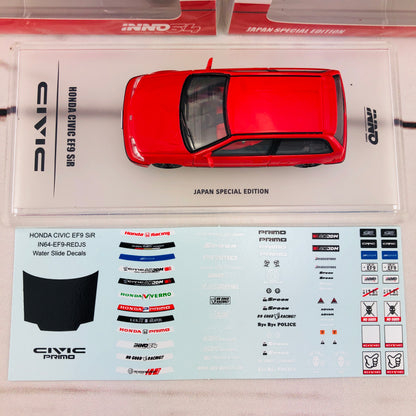 INNO64 HONDA CIVIC EF9 SiR Japan Special Edition IN64-EF9-REDJS