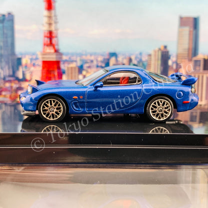 HOBBY JAPAN 1/64 Mazda RX-7 (FD3S) SPIRIT R TYPE A With Engine Display Model Blue Mica HJ642007DBL