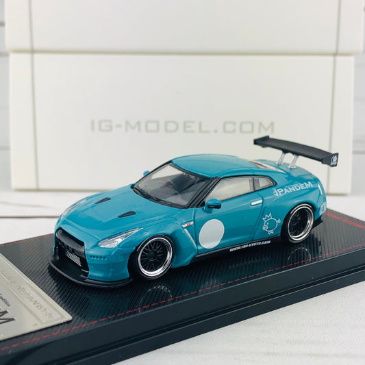 Ignition Model 1/64 Pandem R35 GTR Turquoise Blue 1401