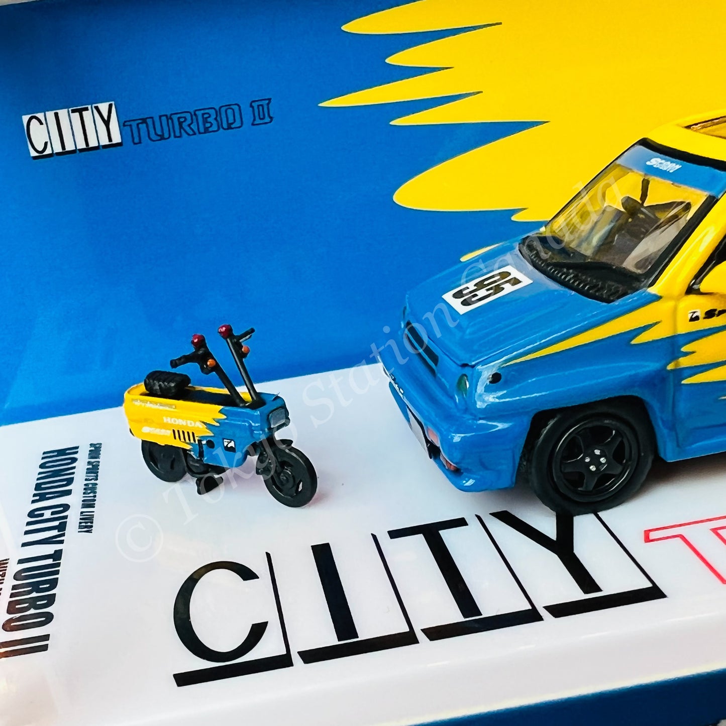 INNO64 1/64 HONDA CITY TURBO II "SPOON SPORTS" Custom Livery  With MOTOCOMPO IN64-CITYII-SP