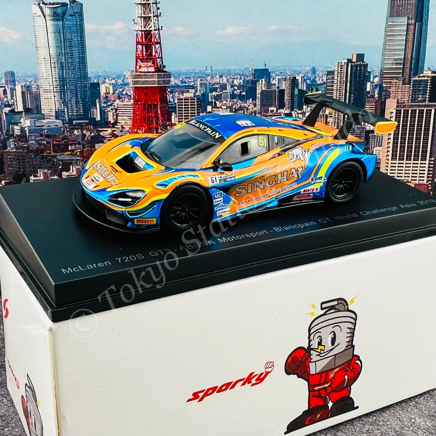 Sparky 1/64 MCLAREN 720S GT3 NO.61 ABSSA MOTORSPORT BLANCPAIN GT WORLD CHALLENGE ASIA 2019 P. BHIROMBHAKDI - K. SAWA Y164