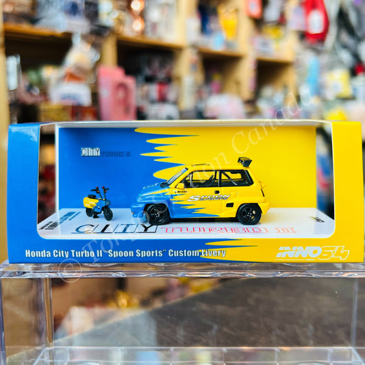 INNO64 1/64 HONDA CITY TURBO II "SPOON SPORTS" Custom Livery  With MOTOCOMPO IN64-CITYII-SP