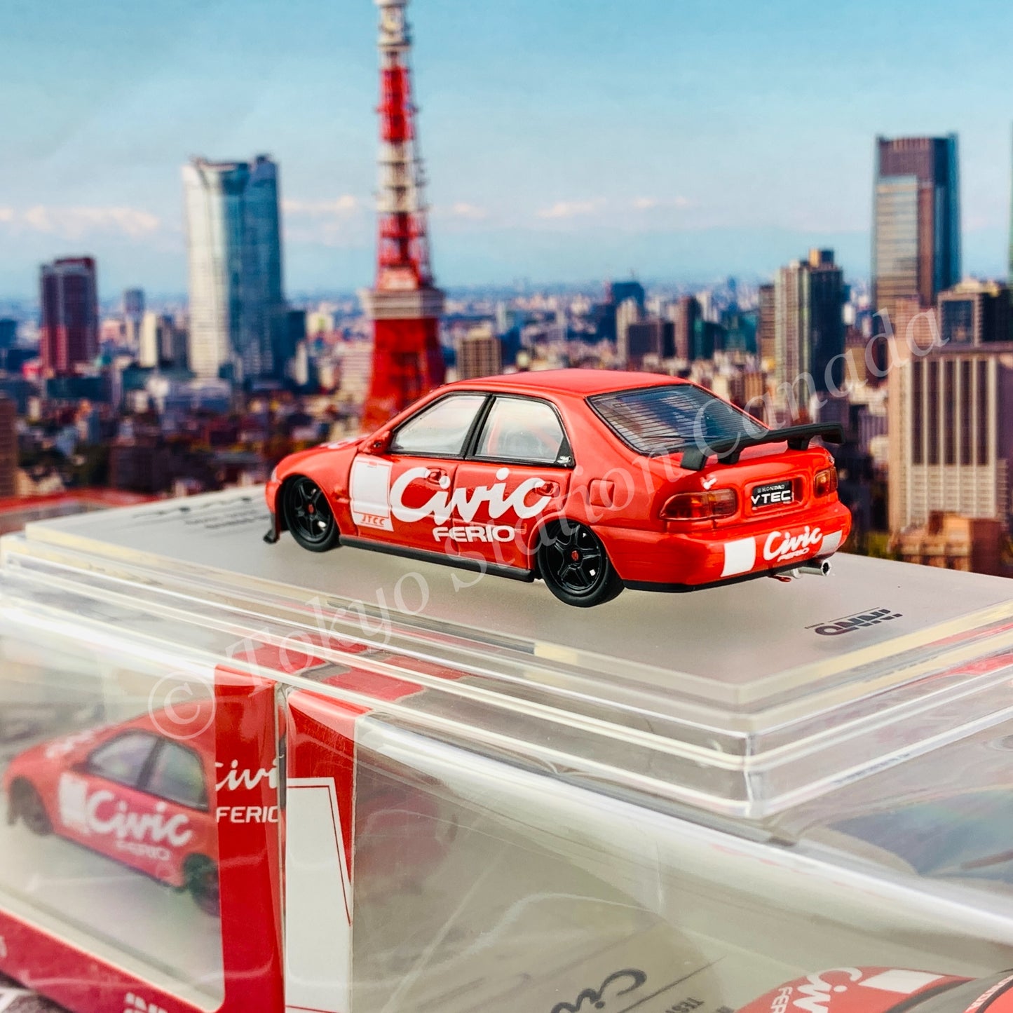 INNO64 1/64 HONDA CIVIC FERIO TEST CAR JTCC 1995 IN64-EG9-TC95
