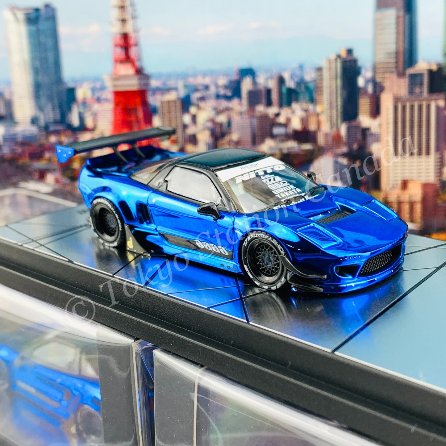 INNO64 1/64 NSX (NA) ROCKET BUNNY V2 AERO Chrome Blue IN64-NSXP-BCH