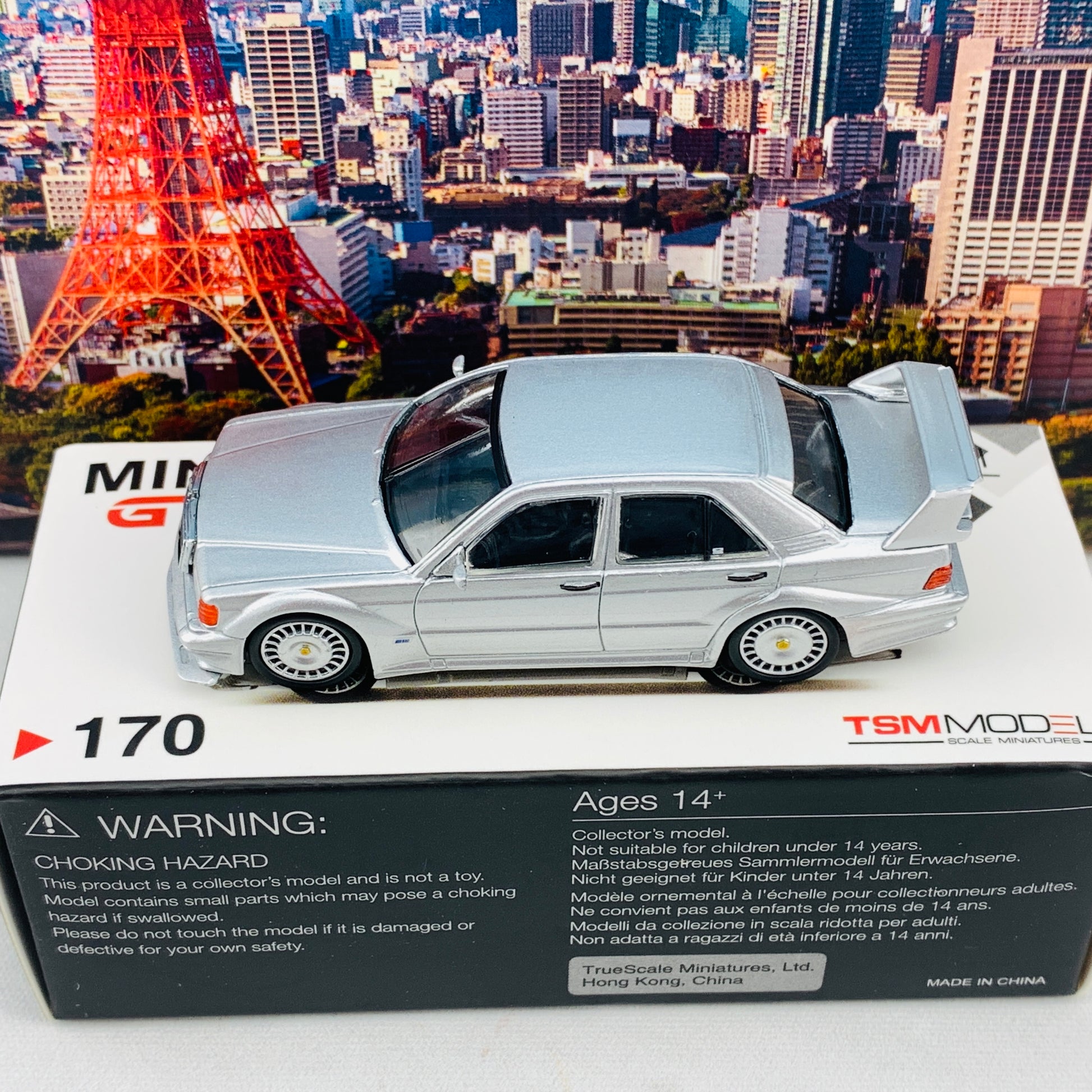 MINI GT 1/64 Mercedes-Benz 190E 2.5-16 Evolution II DTM Silver LHD MGT00170-L