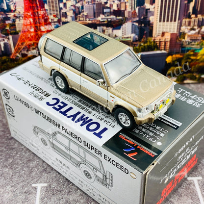 TOMYTEC TOMICA LIMITED VINTAGE NEO 1/64 Mitsubishi Pajero Super Exceed 1991 (Beige/White) LV-N189c