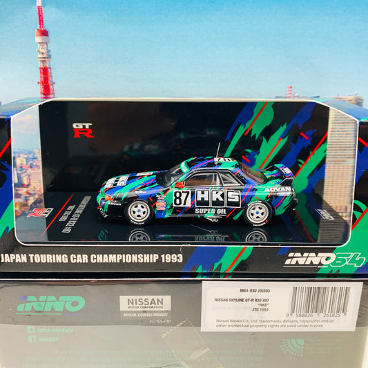 INNO64 1/64 NISSAN SKYLINE GTR R32 #87 "HKS" JTC 1993 IN64-R32-HKS93