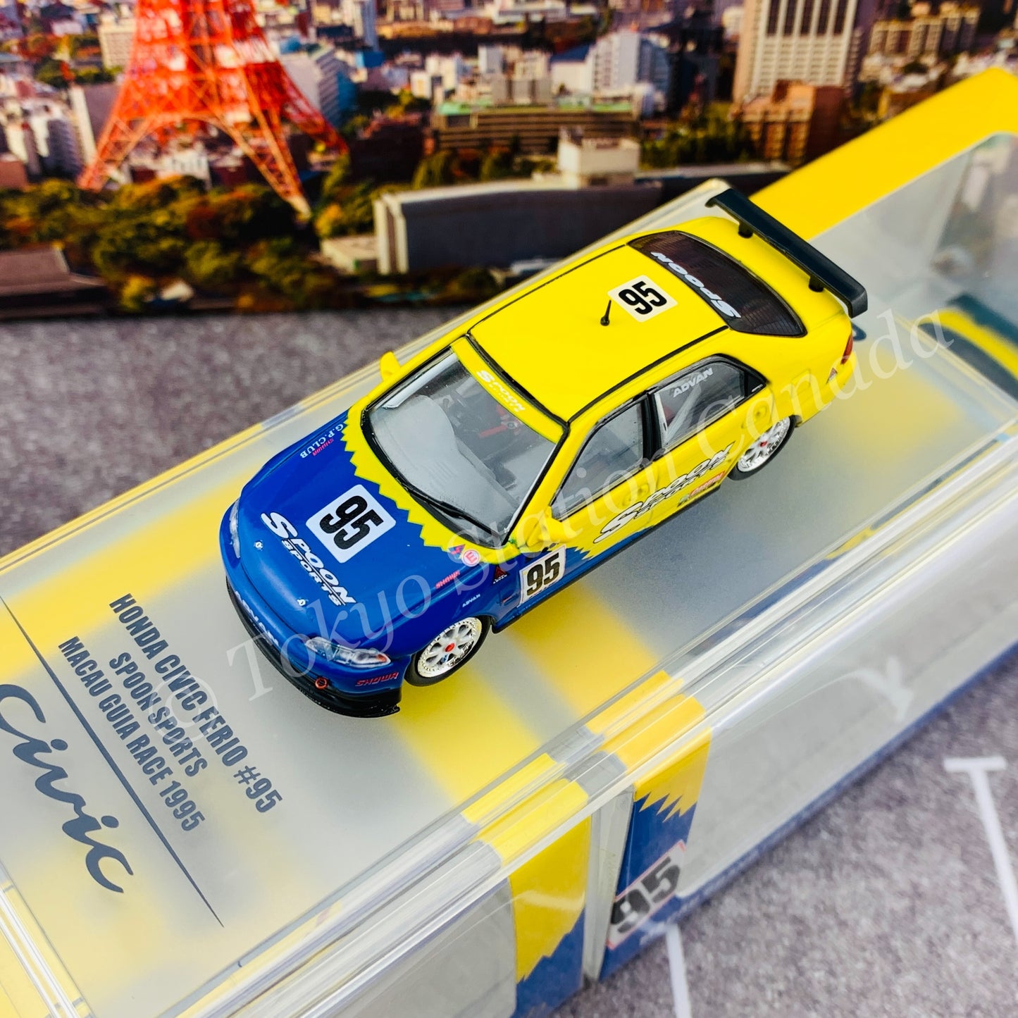 INNO64 Honda Civic Ferio #95 Spoon Sports Macau Guia Race 1995 IN64-EG9-SP95