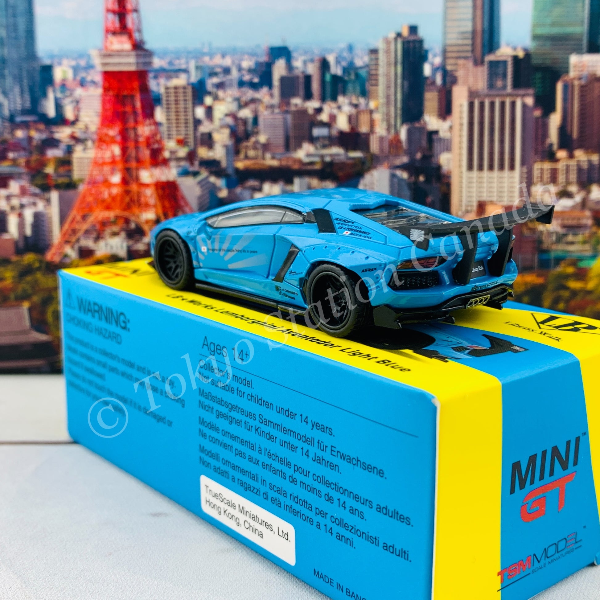 MINI GT 1/64 LB★WORKS Lamborghini Aventador Light Blue RHD MGT00057-R