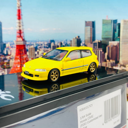 HOBBY JAPAN 1/64 Honda Civic EG6 Customized Version YELLOW HJ641017CY